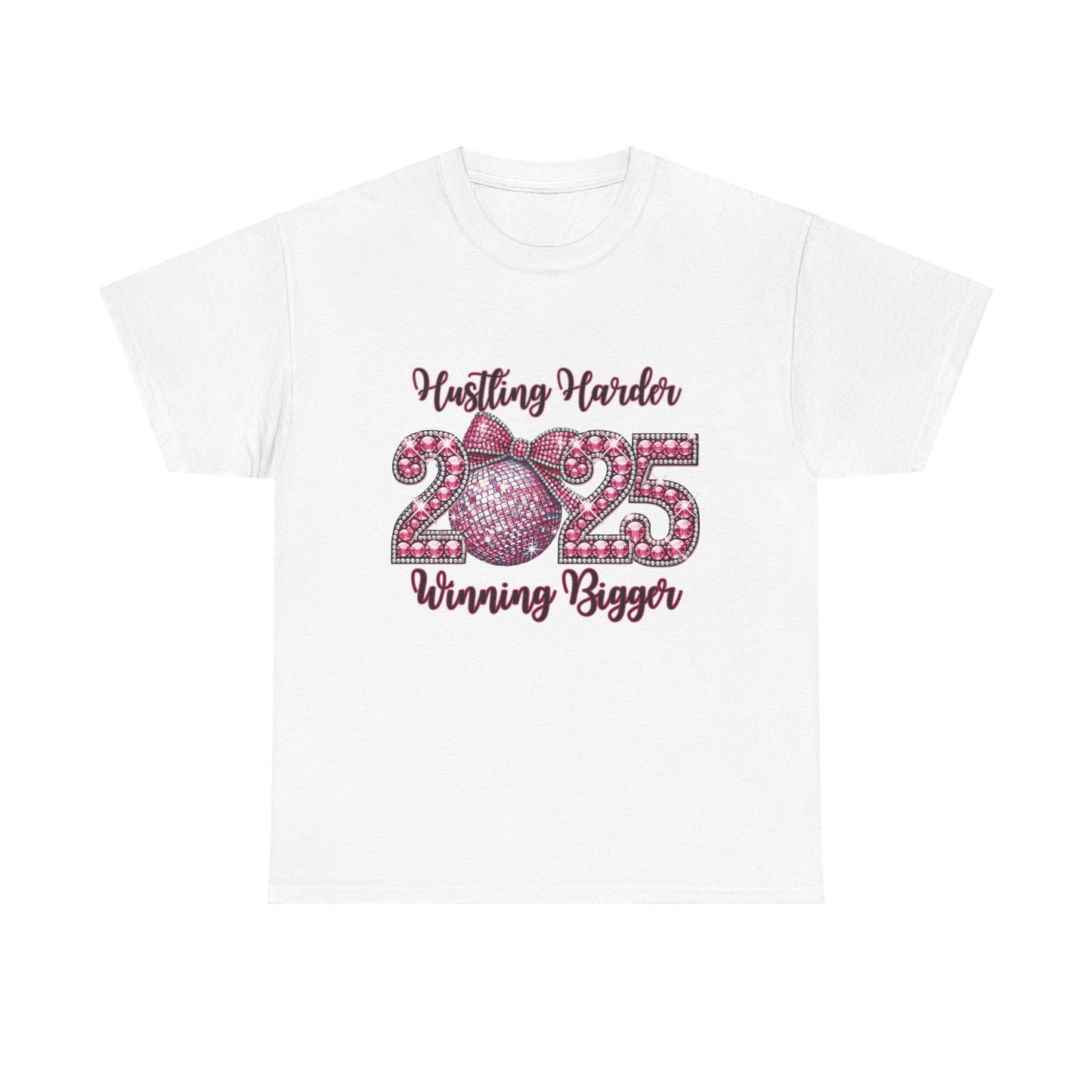 Motivational T-Shirt with Saying 'Hustling Harder, Winning Bigger'